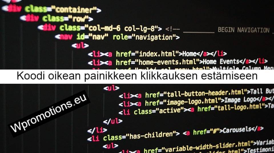 Koodi oikean painikkeen klikkauksen estämiseen