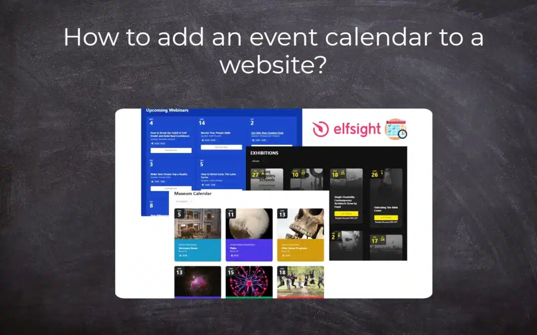 How to add an event calendar to a website?